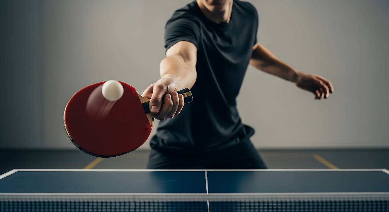 Spieler schlägt Vorhand
